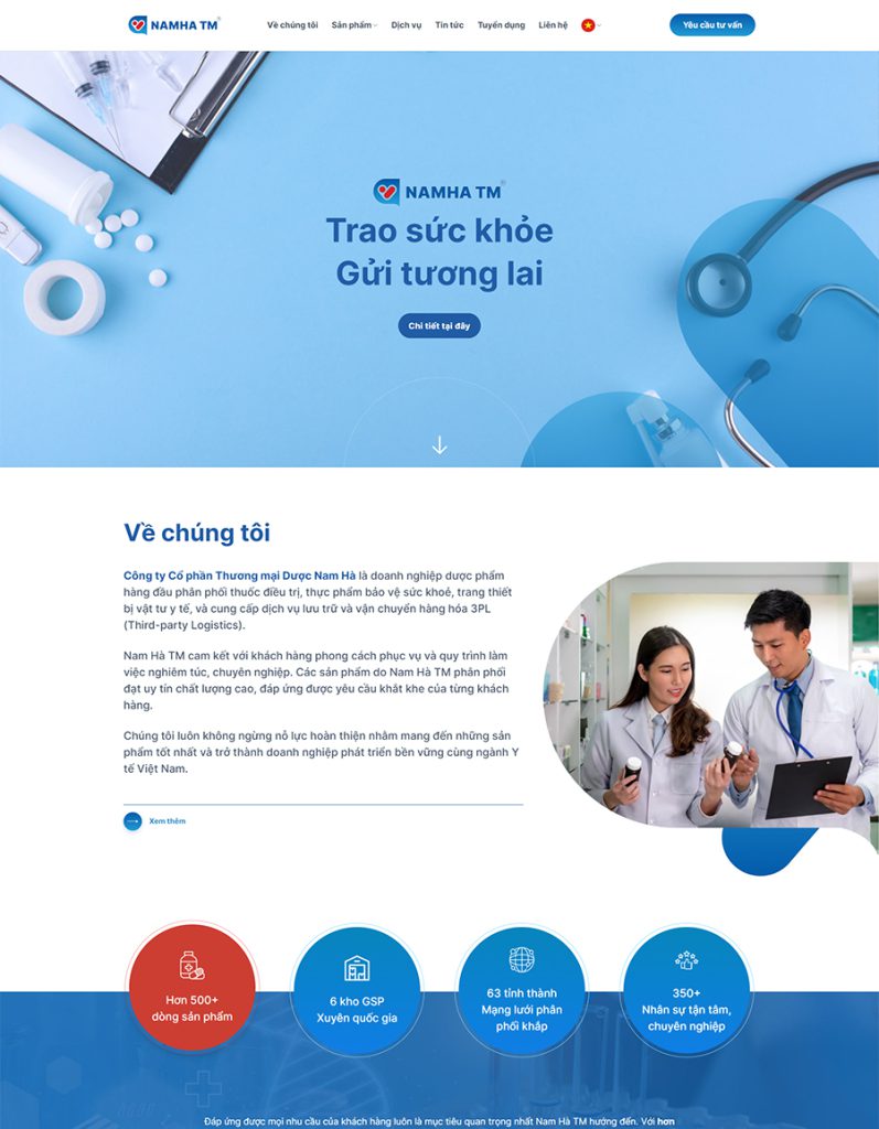 Dự án website Dược Nam Hà