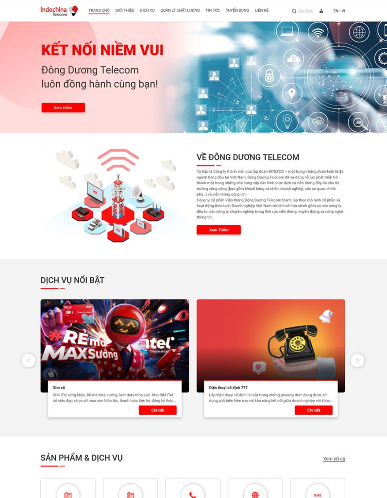 Dự án website Đông Dương Telecom