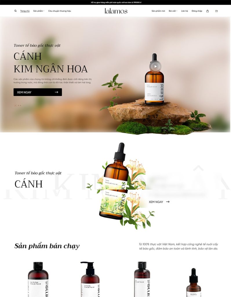Dự án website Mỹ phẩm LALAMOS